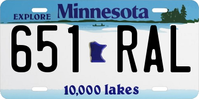 MN license plate 651RAL