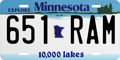 MN license plate 651RAM