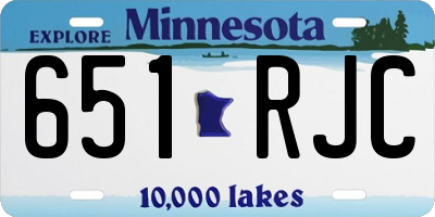 MN license plate 651RJC