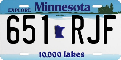 MN license plate 651RJF