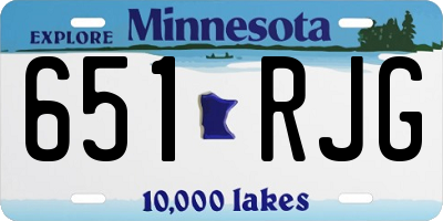 MN license plate 651RJG
