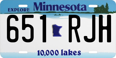 MN license plate 651RJH