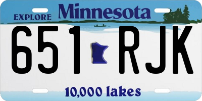MN license plate 651RJK