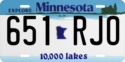 MN license plate 651RJO