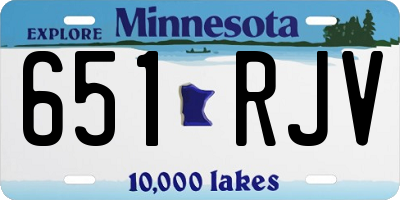 MN license plate 651RJV
