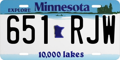 MN license plate 651RJW