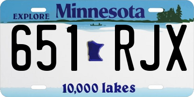 MN license plate 651RJX