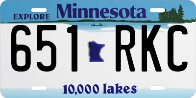 MN license plate 651RKC