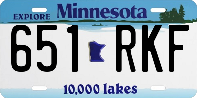 MN license plate 651RKF