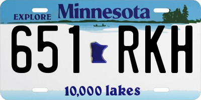 MN license plate 651RKH