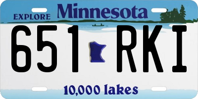 MN license plate 651RKI