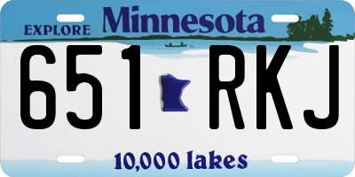 MN license plate 651RKJ