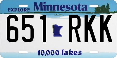 MN license plate 651RKK