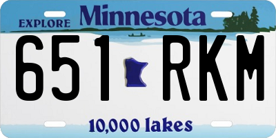 MN license plate 651RKM