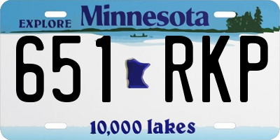 MN license plate 651RKP