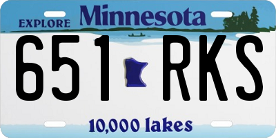 MN license plate 651RKS