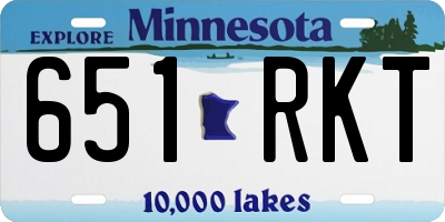 MN license plate 651RKT