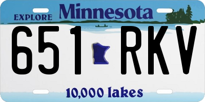MN license plate 651RKV