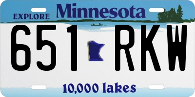 MN license plate 651RKW