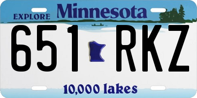 MN license plate 651RKZ