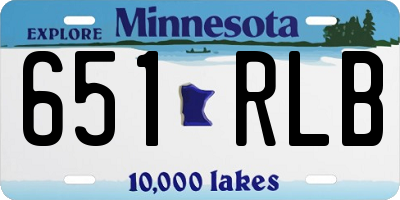 MN license plate 651RLB