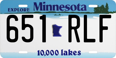 MN license plate 651RLF
