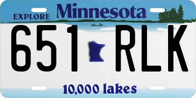 MN license plate 651RLK
