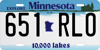 MN license plate 651RLO