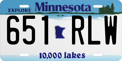 MN license plate 651RLW
