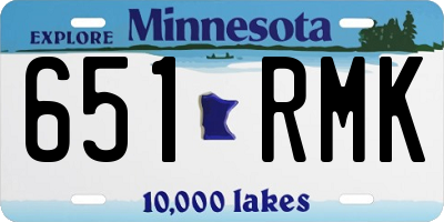 MN license plate 651RMK