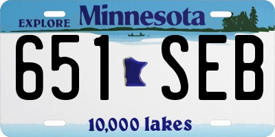 MN license plate 651SEB