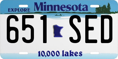 MN license plate 651SED