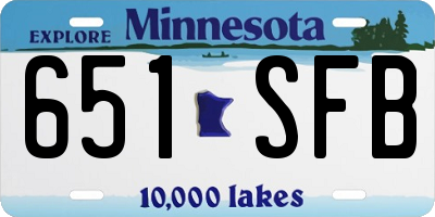 MN license plate 651SFB