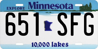 MN license plate 651SFG