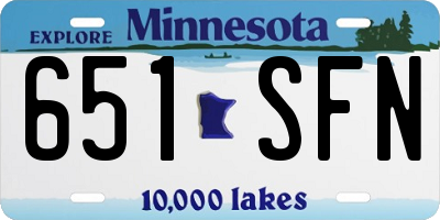 MN license plate 651SFN
