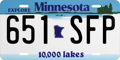 MN license plate 651SFP