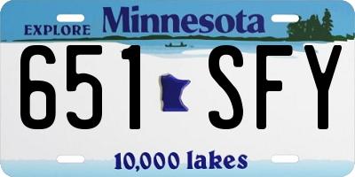 MN license plate 651SFY