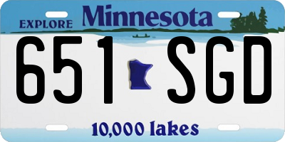MN license plate 651SGD