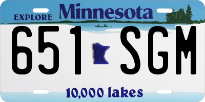 MN license plate 651SGM
