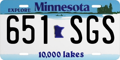 MN license plate 651SGS