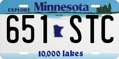 MN license plate 651STC