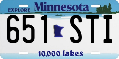 MN license plate 651STI