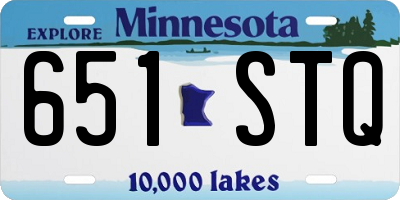 MN license plate 651STQ