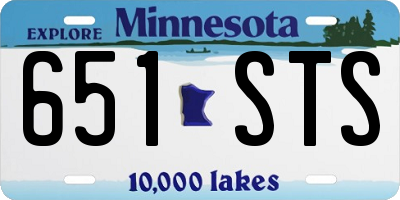 MN license plate 651STS