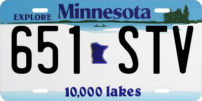 MN license plate 651STV