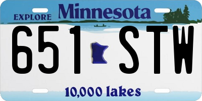 MN license plate 651STW