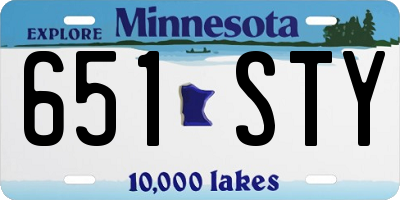 MN license plate 651STY