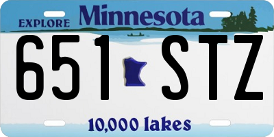 MN license plate 651STZ