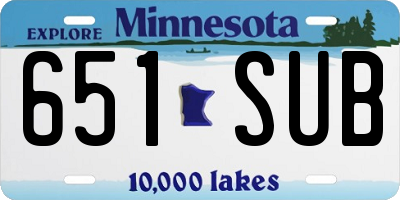 MN license plate 651SUB