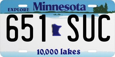 MN license plate 651SUC